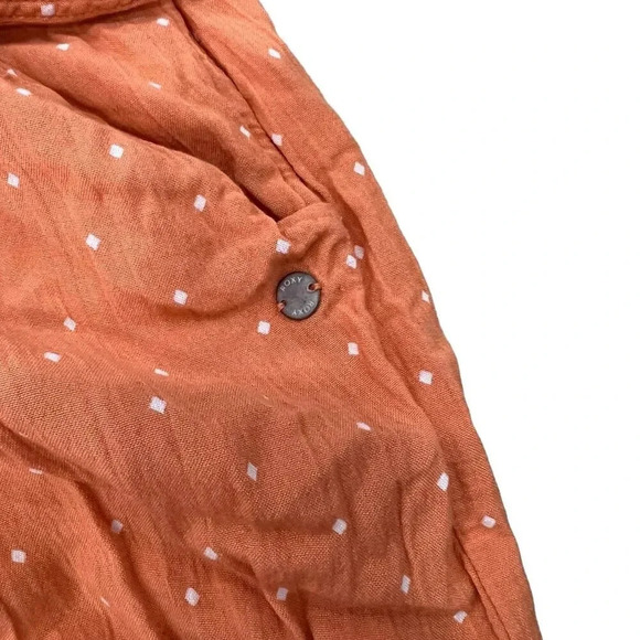 Roxy Orange Polka Dot Button Front Jumpsuit M - Picture 3 of 5